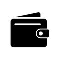 Solid black icon of a wallet Royalty Free Stock Photo