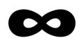 Solid Black Infinity Symbol Eternal Loop Abstract Icon, vector design Generative AI Royalty Free Stock Photo