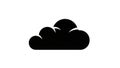 Black cloud icon representing weather or data storage on a white background Keywords: cloud, weather, data, storage Royalty Free Stock Photo