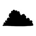 Black silhouette of a fluffy cumulus cloud on a white background image photo Royalty Free Stock Photo