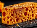 A solid block of cheese ready for slicing Royalty Free Stock Photo