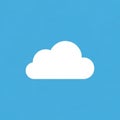 On a solid blue background. The cloud has a simple rounded shape with Royalty Free Stock Photo