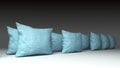 Solid Blue Linen Pillow Set