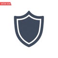 Solid Blue Shield Icon, Security and Protection Symbol, vector design Generative AI Royalty Free Stock Photo