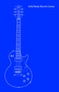 Solid Body Electric Guitar Blueprint Royalty Free Stock Photo