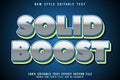Solid Boost editable text effect emboss modern style.