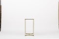 Solid Brass Tapered Leg Beveled Glass, end table side tables small regency gold leaf white top cover with white background - Image