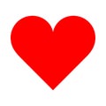 Solid bright red heart shape on white background love romance Royalty Free Stock Photo