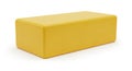 Bright Yellow Rectangular Block with Rounded Edges on White Background rectangle shape Royalty Free Stock Photo