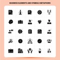 Solid 25 business elements and symbols metaphors Icon set. Vector Glyph Style Design Black Icons Set. Web and Mobile Business Royalty Free Stock Photo