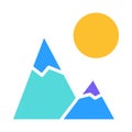 Solid Camping Mountains Simple Flat Icon