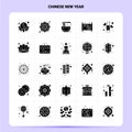 Solid 25 Chinese New Year Icon set. Vector Glyph Style Design Black Icons Set. Web and Mobile Business ideas design Vector Royalty Free Stock Photo