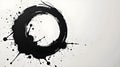 solid circle black color splash on a white back ground Royalty Free Stock Photo