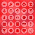 Solid Circle Love Heart Icons