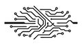Solid Circuit Board Electronic Technology Element Vector, vector design Generative AI Royalty Free Stock Photo