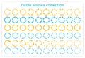 Solid circular arrows symbols vector collection