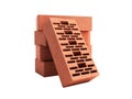 Solid clay bricks used for construction new red brick 3d render on white background no shadow Royalty Free Stock Photo