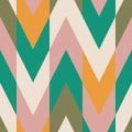 Solid color blocking chevron zig zag seamless repeat  pattern swatch Royalty Free Stock Photo
