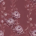 Solid color pattern of chrysanthemums on a pink background, Generative AI Royalty Free Stock Photo