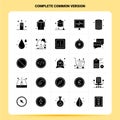 Solid 25 Complete Common Version Icon set. Vector Glyph Style Design Black Icons Set. Web and Mobile Business ideas design Vector Royalty Free Stock Photo