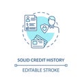 Solid credit history concept icon