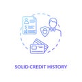Solid credit history concept icon