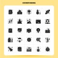 Solid 25 Crowdfunding Icon set. Vector Glyph Style Design Black Icons Set. Web and Mobile Business ideas design Vector