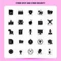 Solid 25 Cyber Spot And Cyber Security Icon set. Vector Glyph Style Design Black Icons Set. Web and Mobile Business ideas design Royalty Free Stock Photo