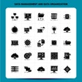 Solid 25 Data Management And Data Organization Icon set. Vector Glyph Style Design Black Icons Set. Web and Mobile Business ideas Royalty Free Stock Photo