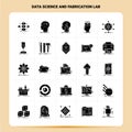 Solid 25 Data Science And Fabrication Lab Icon set. Vector Glyph Style Design Black Icons Set. Web and Mobile Business ideas Royalty Free Stock Photo