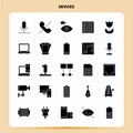 Solid 25 Devices Icon set. Vector Glyph Style Design Black Icons Set. Web and Mobile Business ideas design Vector Illustration Royalty Free Stock Photo