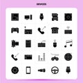 Solid 25 Devices Icon set. Vector Glyph Style Design Black Icons Set. Web and Mobile Business ideas design Vector Illustration Royalty Free Stock Photo