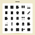 Solid 25 Devices Icon set. Vector Glyph Style Design Black Icons Set. Web and Mobile Business ideas design Vector Illustration Royalty Free Stock Photo