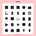 Solid 25 Devices Icon set. Vector Glyph Style Design Black Icons Set. Web and Mobile Business ideas design Vector Illustration Royalty Free Stock Photo