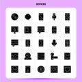 Solid 25 Devices Icon set. Vector Glyph Style Design Black Icons Set. Web and Mobile Business ideas design Vector Illustration Royalty Free Stock Photo