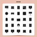 Solid 25 Devices Icon set. Vector Glyph Style Design Black Icons Set. Web and Mobile Business ideas design Vector Illustration Royalty Free Stock Photo