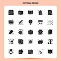 Solid 25 Editorial Design Icon set. Vector Glyph Style Design Black Icons Set. Web and Mobile Business ideas design Vector Royalty Free Stock Photo