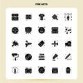 Solid 25 Fine Arts Icon set. Vector Glyph Style Design Black Icons Set. Web and Mobile Business ideas design Vector Illustration Royalty Free Stock Photo