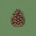 Solid and flat enhancing the pine cone s prominence in the compositio Royalty Free Stock Photo