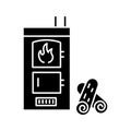 Solid fuel boiler glyph icon