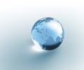 Solid glass globe Earth transparent Royalty Free Stock Photo