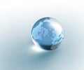 Solid glass globe Earth transparent Royalty Free Stock Photo