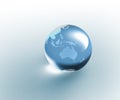 Solid glass globe Earth transparent Royalty Free Stock Photo