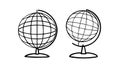 Solid Globes Duo, International Studies & World, vector design Generative AI Royalty Free Stock Photo