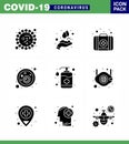 9 Solid Glyph Black Coronavirus Covid19 Icon pack such as hand, virus, washing, covid, blood bacteria