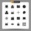 16 Solid Glyph concept for Websites Mobile and Apps box, pencil, breakfast, basic, documents
