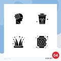 Solid Glyph concept for Websites Mobile and Apps brain, clown, mind, pollution, joker