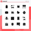 Stock Vector Icon Pack of 16 Line Signs and Symbols for cargo, organization, engagement, management, hierarchy Royalty Free Stock Photo