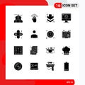 16 Creative Icons Modern Signs and Symbols of game, dlc, interface, content, full