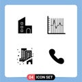 Solid Glyph Pack of Universal Symbols of apartment, recovery, modern, report, estate